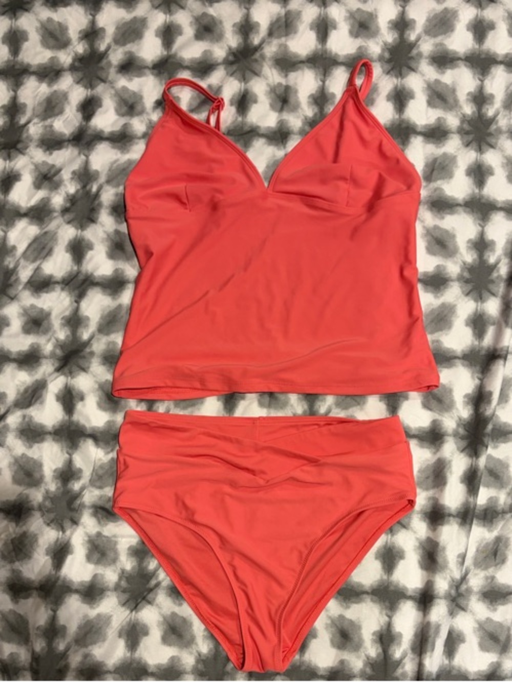 Old Navy Coral Tankini Top and High-Waist Bikini Bottoms